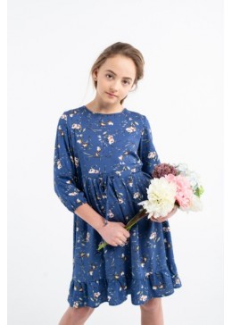 TopHat синее платье в цветы для девочки 20512